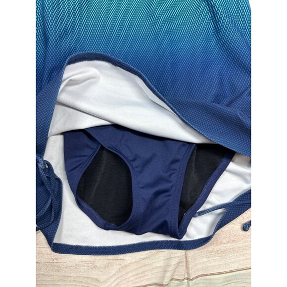 TYR Womens Size 10 Blue V-Neck Sheath Swim Dress With Wireless Padded Top - Picture 2 of 8